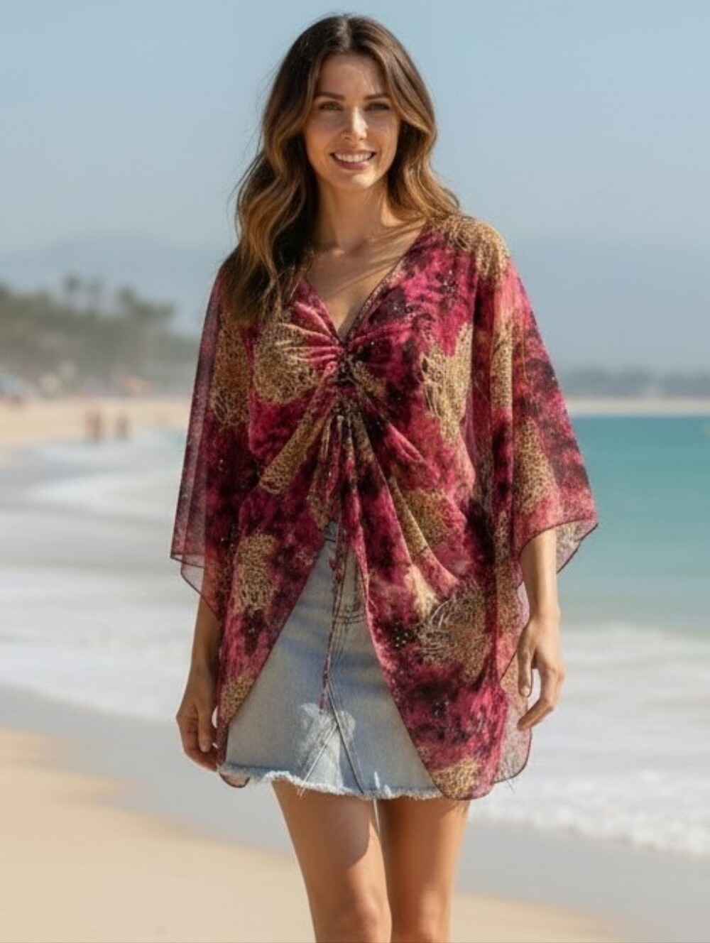 Jaipur Semi-sheer Cover-up Top - Size Medium